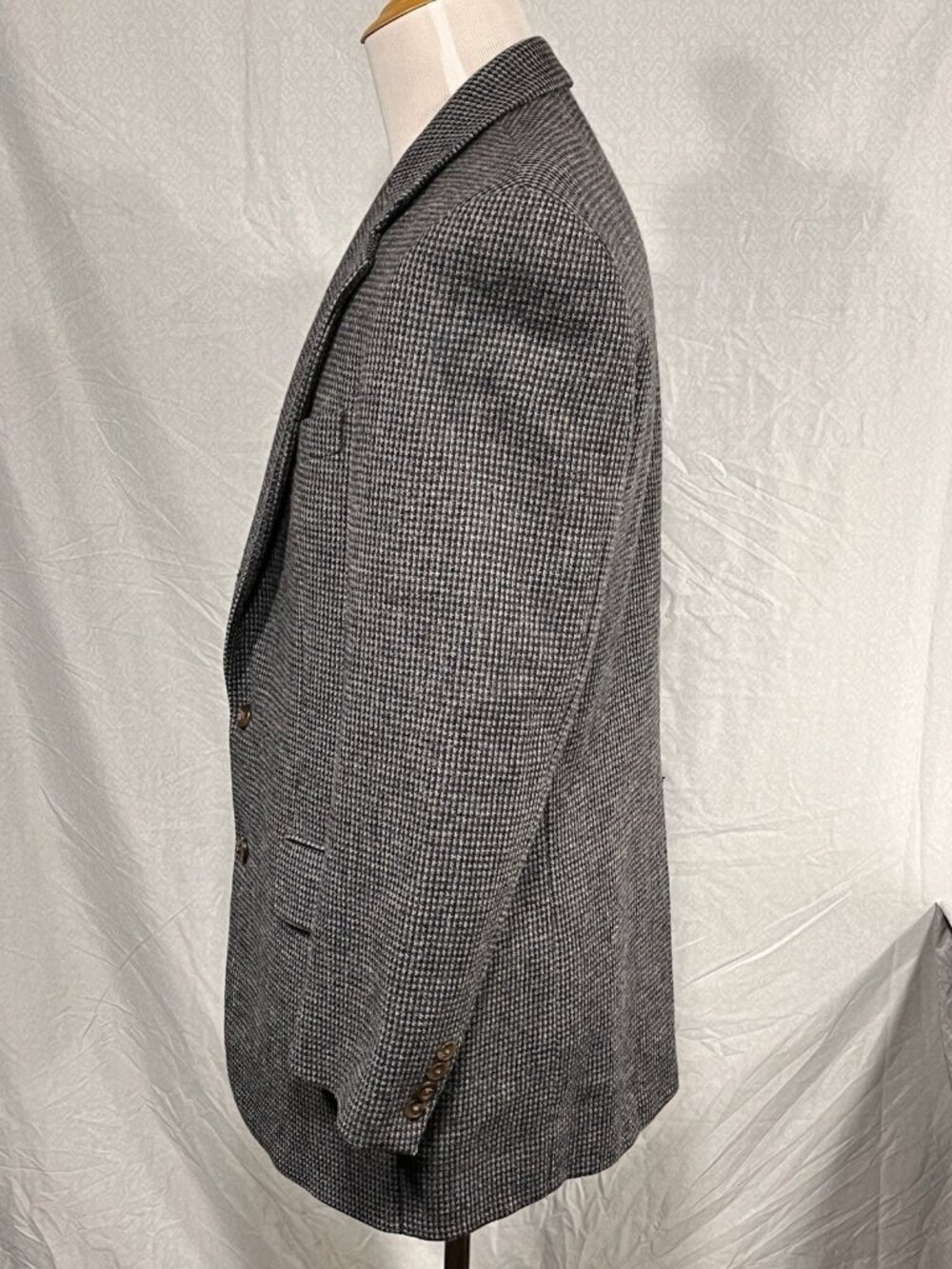 Men’s Chaps Ralph Lauren Tweed Blazer Sport Coat 40T Gray 2 Button Fully Lined - Picture 4 of 9